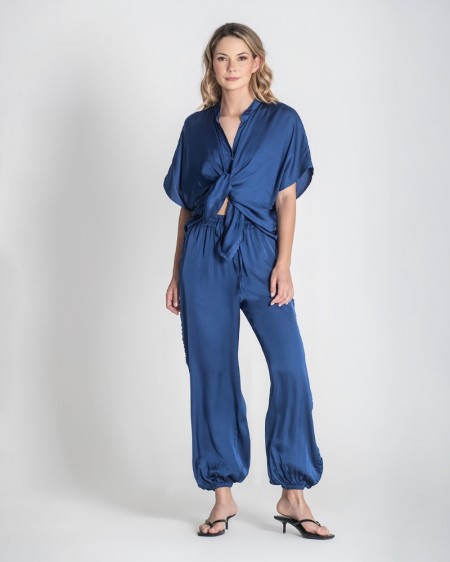 Pantalón satén blue