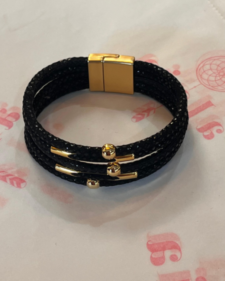 Pulsera tiras negra