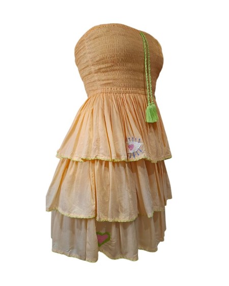 SHORT DRESS TEKIRI PEACH