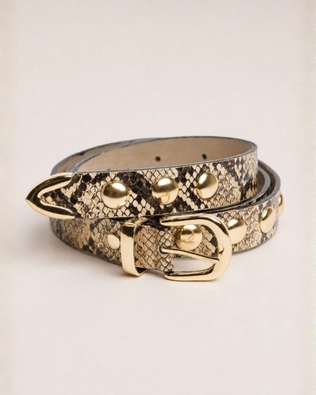 CINTURÓN SERPIENTE BEIGE
