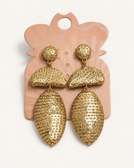 PENDIENTES LENTEJUELAS DORADO