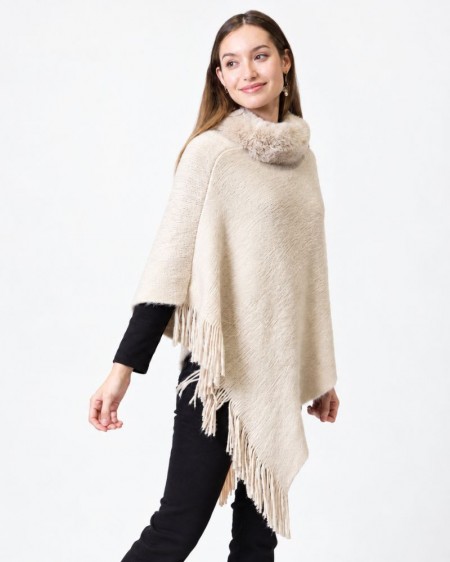 PONCHO NEVADA BLANCO ROTO