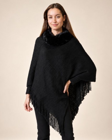 PONCHO NEVADA NEGRO