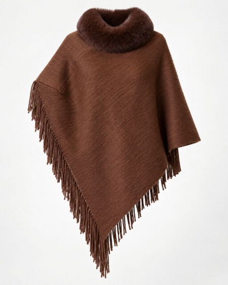 PONCHO NEVADA MARRÓN